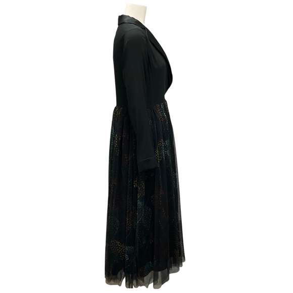 SARA ROKA BLACK MULTI 2023 KENJI TULLE MIDI WRAP DRESS - Picture 2 of 6
